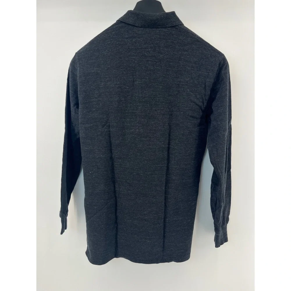 Polo Ralph Lauren Long Sleeve Polo Mens M Charcoal Grey Red Pony Logo Classic